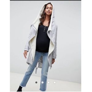 ASOS Maternity Waterfall Parka Gray Sz 6